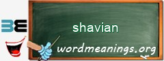 WordMeaning blackboard for shavian